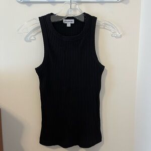 Frank and Oak Black Ribbed Tank Top
